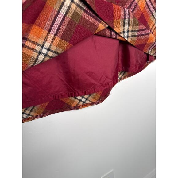 Vintage Bass Wool Plaid A-Line Skirt Lined Side Zip fall winter plaid size 14 - Picture 5 of 9